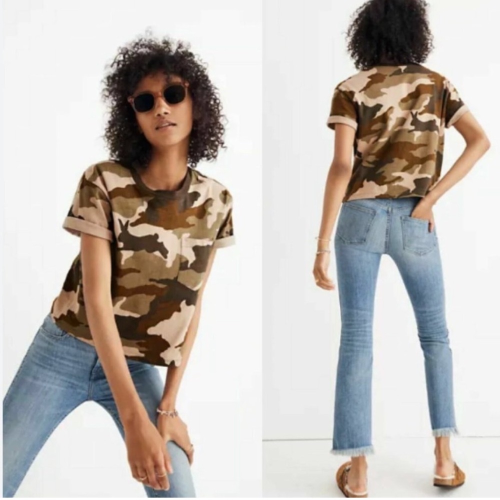 Madewell Camouflage Short Sleeve Tee Shirt - Size Extra Small